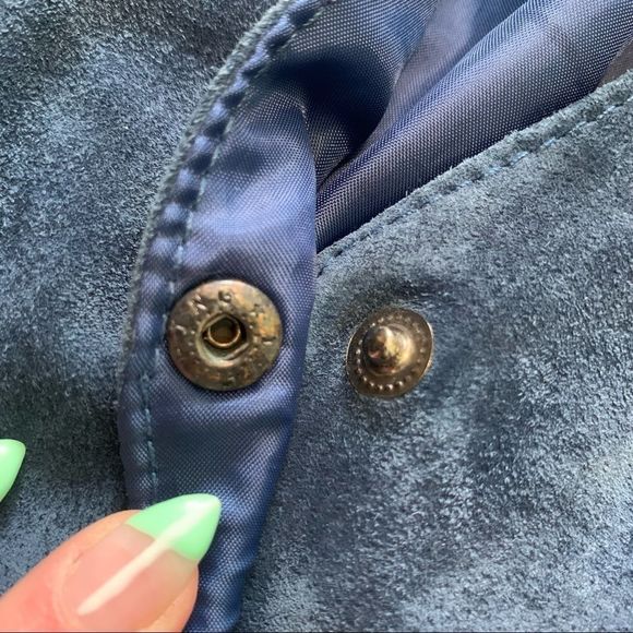 𝅺A.D.A Vintage Blue Leather Snap Button Up Unisex Dress Vest. - Picture 11 of 16